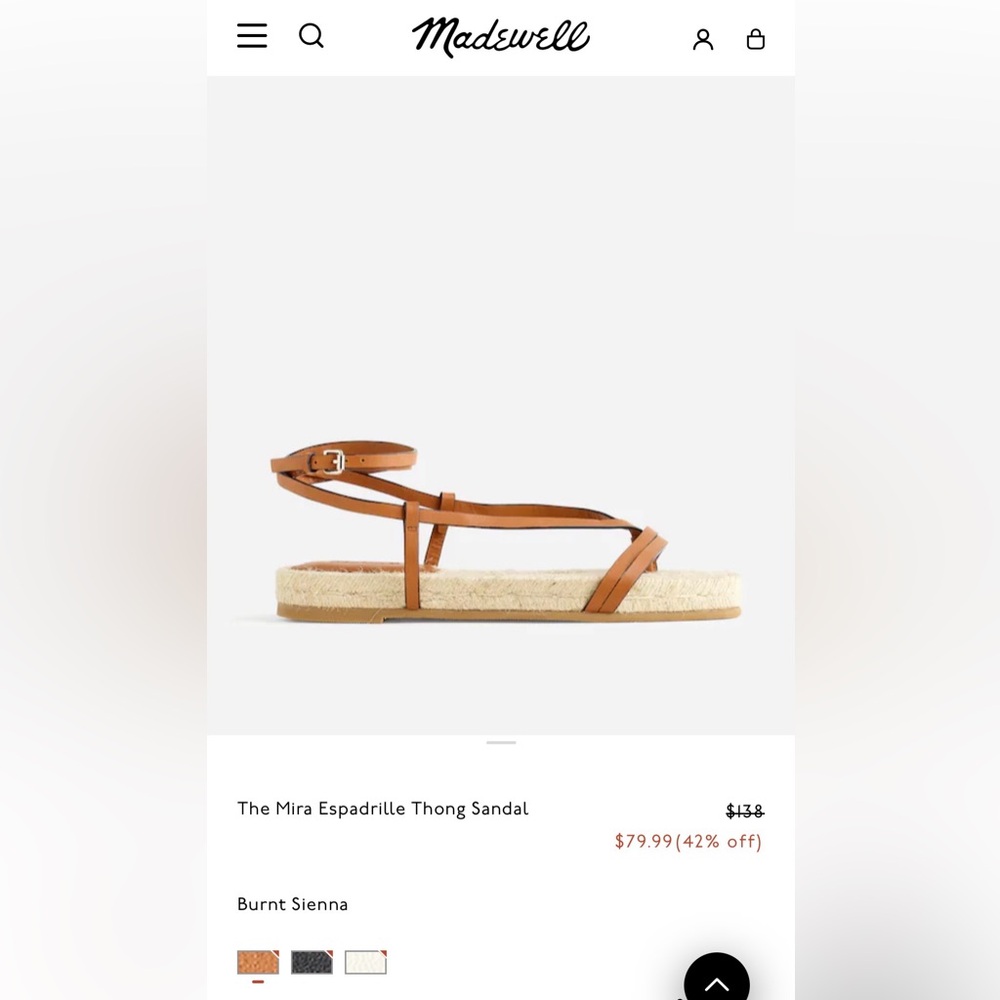Madewell The Mira Espadrille Thong Sandal